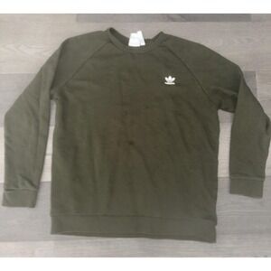 Adidas Originals Sweatshirt Mens XL Green Adicolor Trefoil Crew Pullover FQ3345